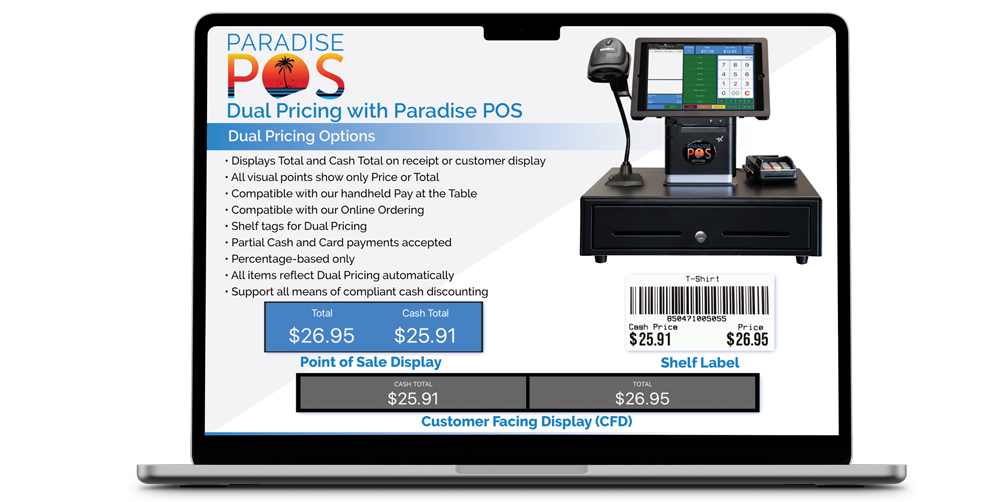 laptop with dual pricing brochure on its screen | Dual Pricing Brochure 