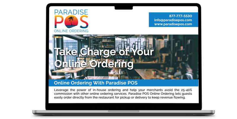 mac showing online ordering brochure on its screen | online ordering 