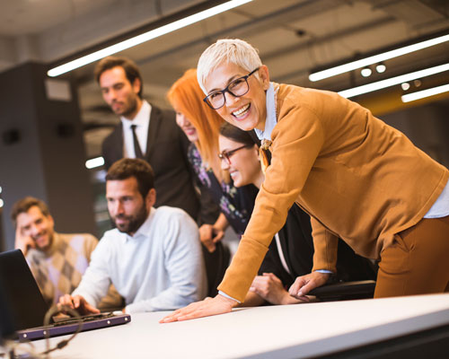 group of people in an office